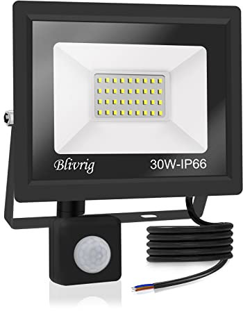 led strahler mit bewegungsmelder außen 30W,3000LM LED Strahler Außen mit Bewegungsmelder IP66 Scheinwerferled aussenstrahler mit bewegungsmelder Kaltes Weiß 6000K Außenstrahler LED Fluter Flutlicht