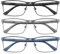 MODFANS 3er-Pack Lesebrille Herren Blaulichtfilter Metallrahmen Rechteck Stil Edelstahl Material