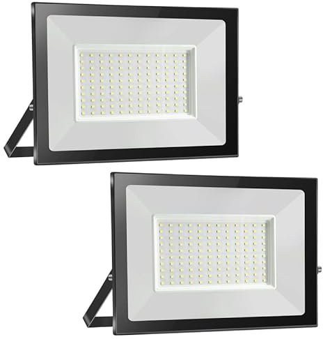 Probapro 2pcs 100W Strahler Außen, Außenstrahler LED Fluter 10000LM 6000K Kaltweiß Scheinwerfer Flutlicht IP65 Wasserdicht, Aussenstrahler für Hinterhof, Garten, Werkstatt