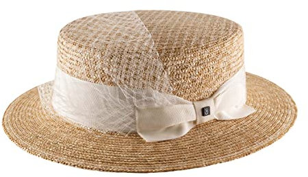 B Couture - Chapeau canotier Paille Femme Daphnée - Taille 62 cm - naturel2