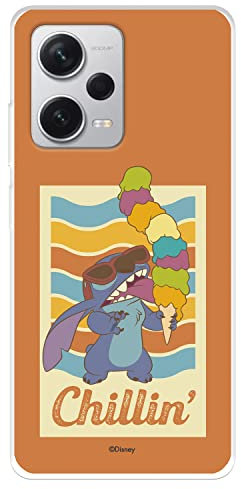 Funda para Xiaomi Redmi Note 12 Pro+ 5G Oficial de Lilo & Stitch Chillin Transparente para Proteger tu móvil. Carcasa para Xiaomi de Silicona Flexible con Licencia Oficial de Disney