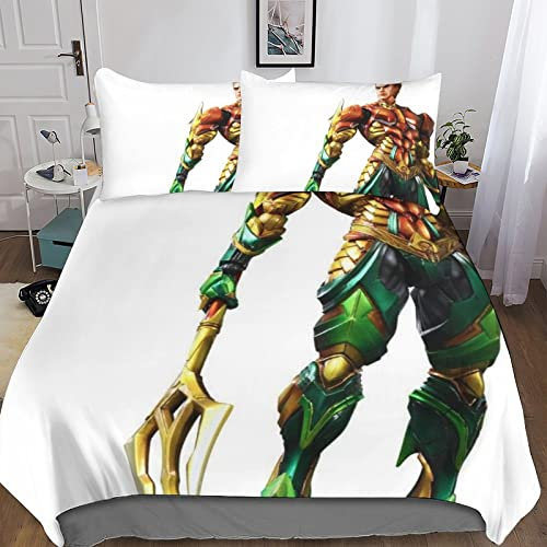 PSVOD Aquaman Bettwäsche 3D Bettbezüge Schlafkomfort Microfaser Bettbezug Set 3-teilig Für Jugendliche Jugend Mädchen Jungen Bettbezug Double(200x200cm)