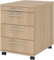 bümö Rollcontainer mit Schubladen, Container abschließbar aus Holz in Eiche - Rollwagen für's Büro als Schreibtisch Unterschrank, Bürocontainer od. Schreibtischcontainer mit Relinggriffe