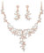Cangall Jewellery Sets for Women, Necklace and Drop Earring Sets with Clear Crystal & Pearl, Rose Gold Wedding Jewellery Set for Ladies Bride Bridesmaid, Women's Jewellery Set for Prom Engagements