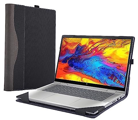 Laptop Case Cover for Hp Envy X360 15-fe 15t-fe 15.6 2-in-1 & Envy X360 15-fh 15z-fh 2023 Newest [Do Check Model] Notebook Sleeve Computer Bag Protective PU Leather Shell (Black)