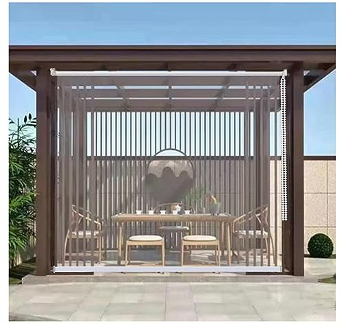Wasserdicht Und Regenschutz Pvc Klare RollläDen,Kunststoff Rollos,Durchsichtige Rollos For Den AußEnbereich,Regendichter Vorhang Thermisch Isoliert Staubdicht ( Size : 140x350cm/55.1x137.7in )