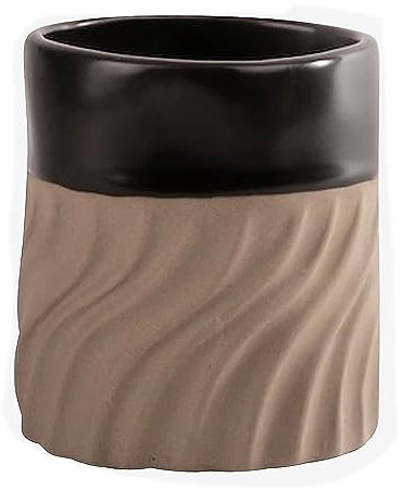 ByOn Teetasse Cup Swirl aus Steingut in der Farbe Braun mit schwarzen Akzenten, 0,38L, 5283908601