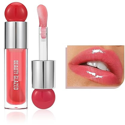 Big Brush Head Lip Gloss, Moisturizing & Nourishing Lip Oil, Non-Sticky Long Lasting Jelly Liquid Lipsticks Lip Tint Lip Glaze Makeup Gift for Women (# 104)