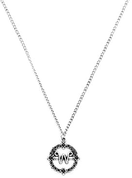 MayDee W Cosplay Zubehör Addams Halskette Für Unisex Fans W Symbol Persönlichkeit Anhänger Für Mann Und Frau Gothic Lolita Halskette Halloween Dekoration