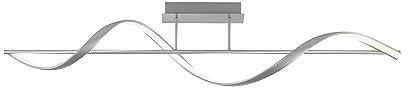 Paul Neuhaus LED Leuchte 1x 24w Q-Swing Smart Home, dimmbar warmweiß – kaltweiß, Alexa kompatibel, Fernbedienung, geschwungenes Design (Deckenleuchte, Silber)