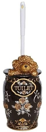 Toilet Brush with Holder Toilet Brush and Holder Resin Toilet Brush And Holder Bathroom Toilet Toilet Brush Set Poodle Dog With Base Removable Toilet Bowl Brush Toilet Bowl Brush Bathroom ( Color : Gr