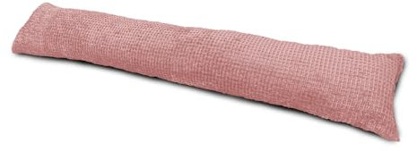 rucomfy Fabric-Filled Heavy Door Draught Excluder - 88cm Long Under Door Seal Energy Saving Draft Blocker Weather Proof Guard - Noise Reduction - 88cm x 18cm x 15cm (Waffle, Blush Pink)