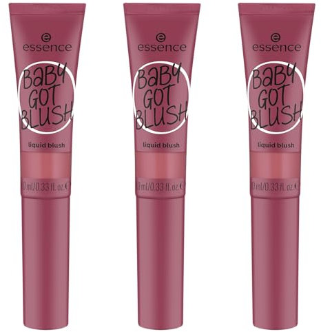 essence BABY GOT BLUSH liquid blush, Rouge, Nr. 20, Violett, Expressergebnis, schnelltrocknend, natürlich, vegan, ölfrei, ohne Parabene, ohne Mikroplastikpartikel, 3er Pack (3x10ml)