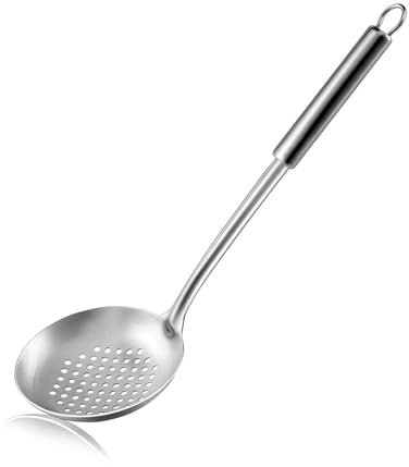 Pleafind Schlitzlöffel (14,2 Zoll), Kochlöffel, Sieblöffel, Edelstahl-Schlitzlöffel, Schaumlöffel, Wok-Schlitzlöffel, Küchenutensilien für Haus und Restaurant, spülmaschinenfest