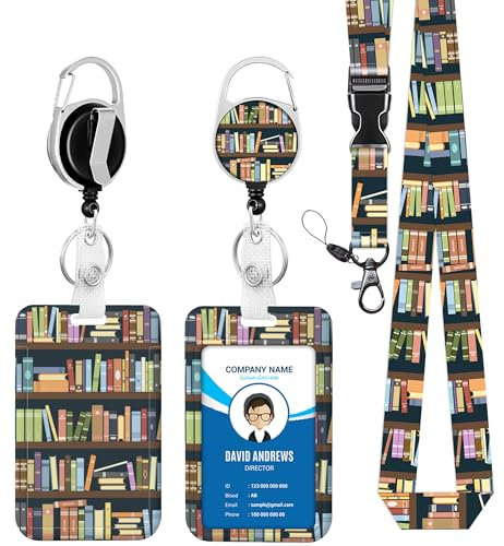 Porta badge per libro cordino porta carte d'identità staccabili clip per etichette con nome carino divertente infermiera insegnante regali per ufficio donne uomo porta badge