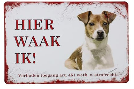 Hier wache ich Jack Russel blechschild - metallschild - metall poster - retro schilder - blech - wanddekoration - vintage schild - metal sign - dekoschild - mancave - männerhöhle