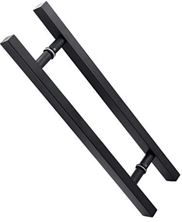 SFNIOKFG Mattschwarzer Edelstahl-Vierkantrohrgriff, Glastür-Push-Pull-Griff, Holztür-Schiebetür, 9 Größen (Größe: 1000 x 800 mm)
