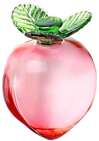 ZEERSHEE Hand Blown Glass Fruit Ornaments Crystal Peach Figurine Crystal Fruit Collection Office Living Room Kitchen Art Decoration