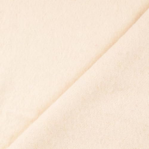 Wollfleece Meterware uni & meliert - Wollstoff Mantelstoff - Wollpullover nähen, weiche Wolle Stoff - 100% Schurwolle/Wolle *Ab 50cm, Farbe: 051 wollweiß