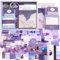 ROEOWENE 410 PCS Scrapbook Zubehör Bullet Journal Sticker DIY Scrapbook Set Mädchen Scrapbooking Zubehör Bastelpapier Aesthetic Notizbuch Bastelset Kinder Tagebuch Weihnachten Geschenke ab 6-12-Lila