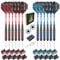 MageRabbit Dartpfeile mit Metallspitze -12 Stück Profi Steel Darts,12 Aluminium Schäften, 24 Dart-Flights, 2 Dart-Flights Schutz, 1 Dart-Werkzeug-Set,Stahlspitzen-Set