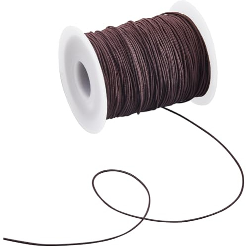SUNNYCLUE 1 Rolle 109 Yards/100 m Elastische Kordel Aus Polyester 0.8mm Dehnbare Schnur Massenware KokosnussBraune Armbänder Perlennähkordeln Mit Spule Schmuckfaden Für Armbänder Halsketten Schmuckhe