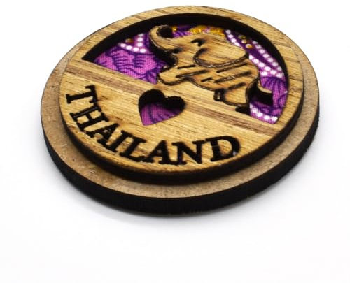 BDM Magnet, Thailand, Thailand, Souvenir, Magnete, Elefanten, Holz, handgefertigt, importiert, Bangkok 3D-Magnet, Thailand