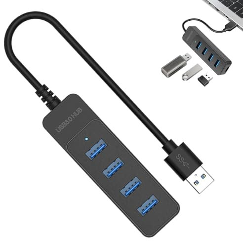 Smart Usb 3.0 - Espansione multiporta, Docking Station USB 3.0 | Hub per laptop con cavo lungo 60 cm, splitter USB per trasferimento dati veloce compatibile con PC wind0ws, stampante, HDD mobile