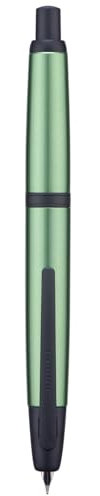 Jinhao 10 Press Fountain Pen with Box, Sea Pine Green Retractable Extra Fine Nib with Ink Converter Set (Black Clip)
