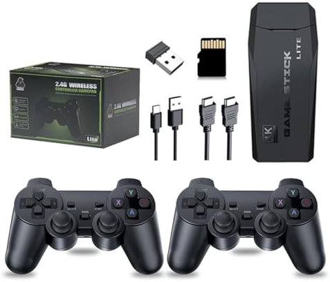 Consola de Juegos Retro.Mini Consola inalámbrica USB HD Game Stick TV Consola de Juegos incorporada 38000 Juegos Treasure Consola de Videojuegos.Portátil y fácil de transporta