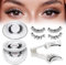QUEWEL Magnetic-Eyelashes with Applicator, 2 Pairs Reusable Magnetic Lashes with Applicator, No Glue Needed False Lashes Natural Look, Easy to Wear and Remove (Magnetics eyelashes kit style A4)