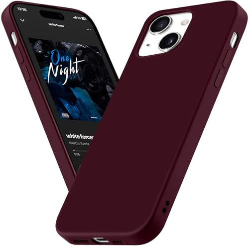 BEZ® Coque pour iPhone 15 Plus, Mince Souple Silicone Étui Housse, Protection Contre Les Chocs de la Chute, Slim Cas de Choc pour iPhone 15 Plus, Rouge Foncé