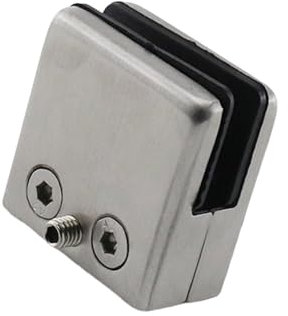 Pince de garde-corps en verre avec joints en caoutchouc - Pince en acier inoxydable - Supports réglables pour étagère en verre