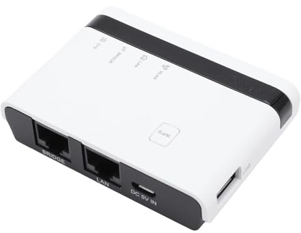 ASHATA Drahtloser Drucker Server, Druckserver LED -Indikator -Anschluss und Spiel für das Haus (EU-Stecker)