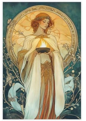 UTGN . Leinwandposter Hestia, die griechische Göttin, Schlafzimmerdekoration, Landschaftsdekoration, Geschenk, 20 x 30 cm
