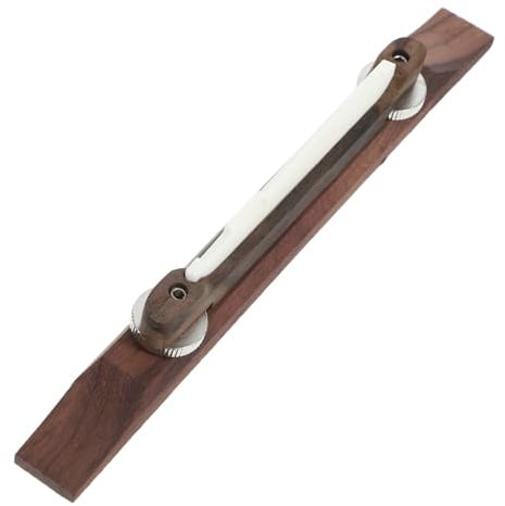 Gitarrensteg Archtop mit Knochensattel Ebenholz für Jazzgitarre | Flacher Boden, Höhenverstellbar, Glatte Oberfläche, Kaffeefarbton, Metall Holz Ausführung