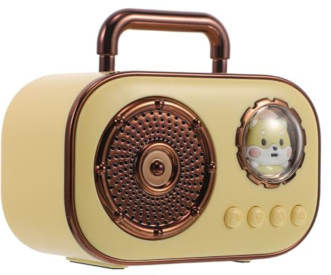 NOLITOY Tragbarer Kabelloser Kleiner Funk Lautsprecher 360° Surround Stereo Sound Kompakt 500 Mah Akku mit Aux/USB für Büro Reisen und Camping (gelb)