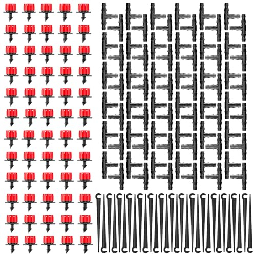 180 Pièces Kit d'Arrosage Automatique Goutte à Goutte | Micro-Goutteurs Réglables, Raccords en T pour Tuyaux 4/7 mm, Arrosage Précis et Économe en Eau