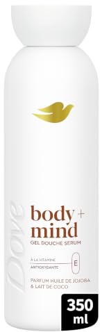 Dove Gel Doccia, Siero con Vitamina E Antiossidante, Note di Olio di Jojoba e Latte di Cocco, Formula Delicata, Idratazione 24h, Senza Solfati SLES, 350ml, 1 pezzo
