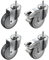 Proroll | Pneumatici in gomma termoplastica | Set | 4 x ruote girevoli | 2 x con doppio arresto | con perno filettato | diametro ruota x larghezza 75 x 25 mm
