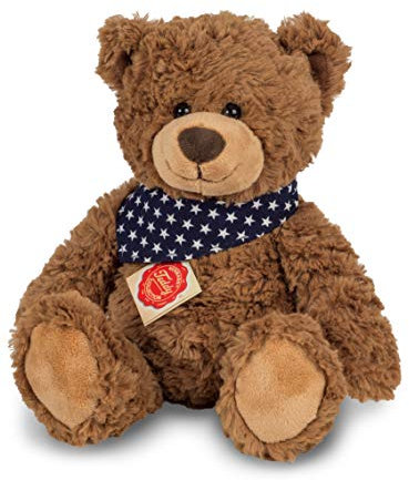 Teddy Hermann 91362 Teddy 30 cm, Kuscheltier, Plüschtier, Teddybär, mit Sternchen-Halstuch