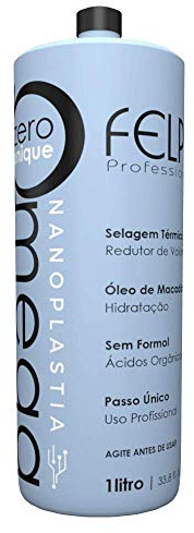Felps Professional Omega - Thermal Sealing and Zero Unique Nanoplasty - Without Formaldehyde - Straightening & Smoothing Hair Treatment - Amino & Tenino Acids - For All Hair Types - 1L/33. 81fl.oz