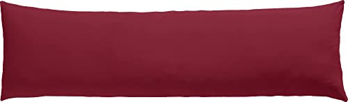 Erwin Müller Seitenschläferkissenbezug Single-Jersey Murnau - weinrot Größe 40x140 - bügelfrei, strapazierstark, elastisch, mit Reißverschluss
