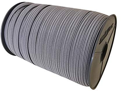 15m flaches Gummiseil Expanderseil flach Expanderband Gummiband in Grau 22mm breit 3mm dick