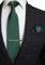 JEMYGINS Cravate vert foncé Homme en Soie et Pinces à cravate Carre de poche Set(2)