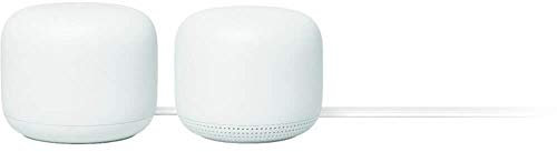 Nest WiFi Router with 1 Point - Mesh for Wireless Internet Wi-Fi Extender Smart Speaker Works and Google Home Systems Snow