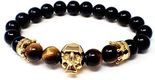 Police Armband Mann Corvey Sammlung PJ.26560BSG-02 Edelstahl Kronen Gummikugeln Schädel