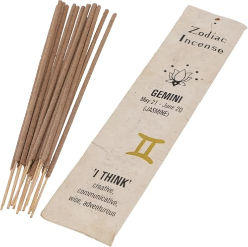 Horoskop Räucherstäbchen, Sternzeichen Räucherwerk, Zwillinge/Jasmin | Handgefertigt, traditionell tibetisch, 15 g, Brenndauer ca. 45 Minuten, ideal für Meditation.