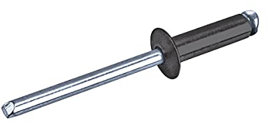 GOEBEL® - 500 x Blindnieten Aluminium/Stahl (Ø x L) 4,8 x 12,0 mm mit Flachkopf ISO15977 9005 schwarz - Flachkopf Niete - Popniete - RAINBOW STANDARD
