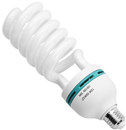 Andoer Fotolampe 135W 110V, 5500K CRI90 Tageslicht Spirallampe, Energiesparlampe E27 Birne für Fotostudio Studiobeleuchtung Videobeleuchtung